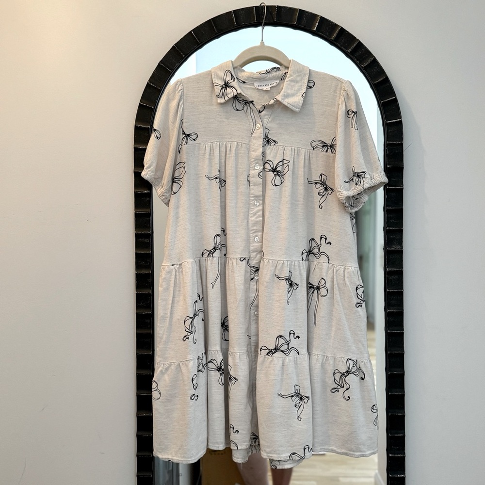 Floral Print Mini Dress - White